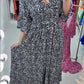 🔥Heißer Verkauf🔥Langes Kleid mit lässigem Print und V-Ausschnitt