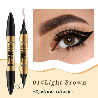 2-in-1 wasserfester Magic 4-Fork Augenbrauenstift & Eyeliner